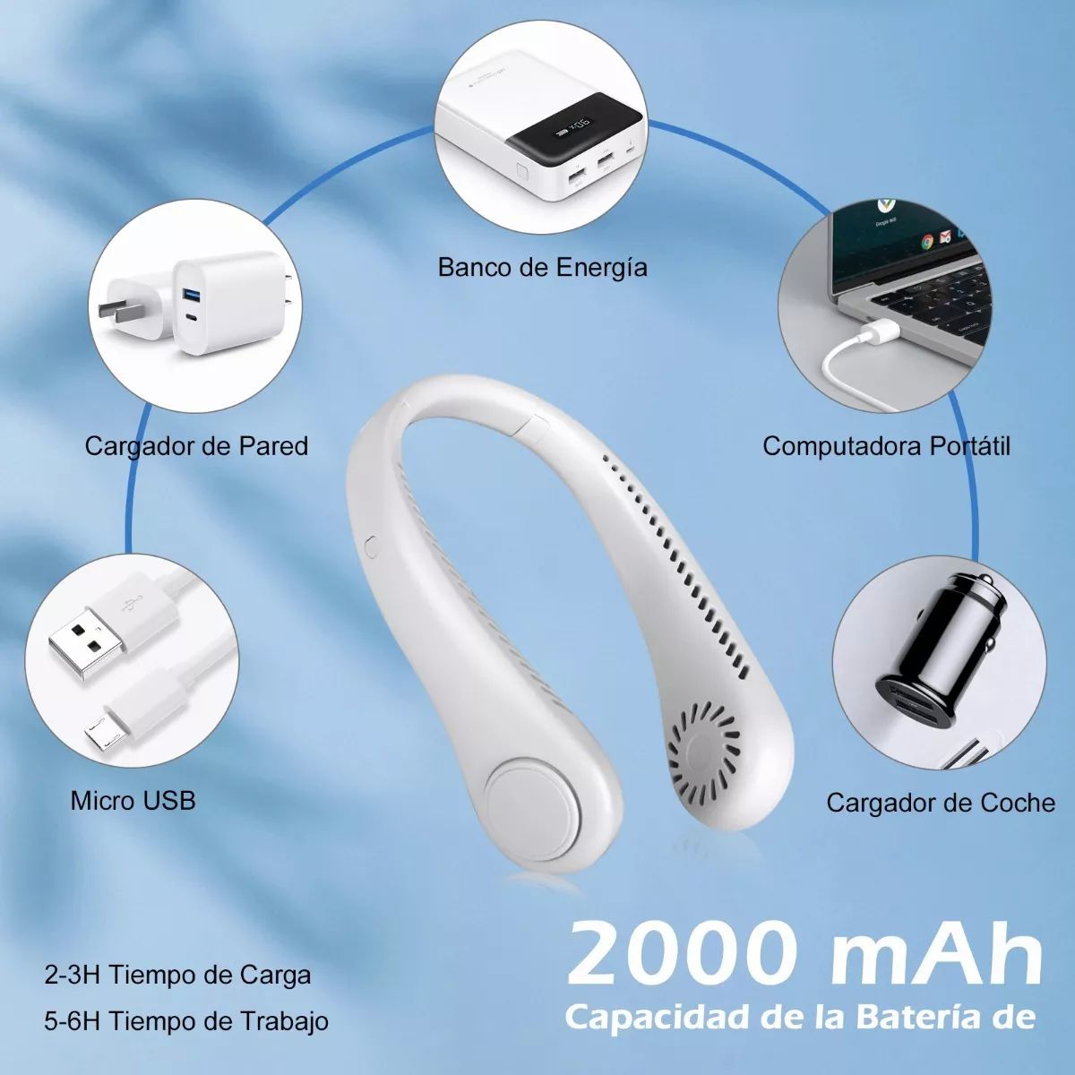 Ventilador de Cuello Portátil💨🍃 Disfruta alivio inmediato del calor, estés donde estés🌬️