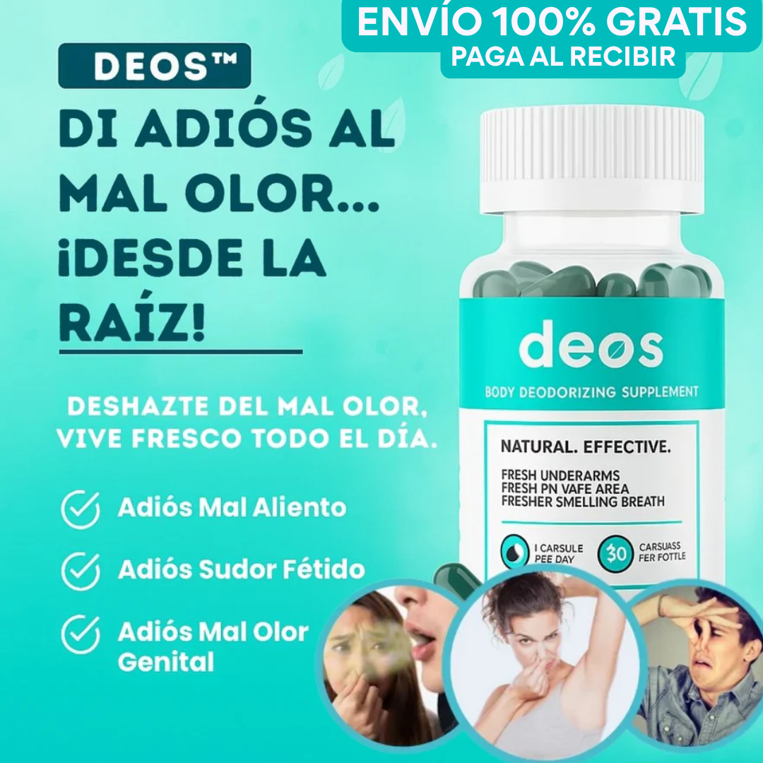 DEOS™ - 30 Cápsulas Naturales - Frescura interior y confianza todo el día