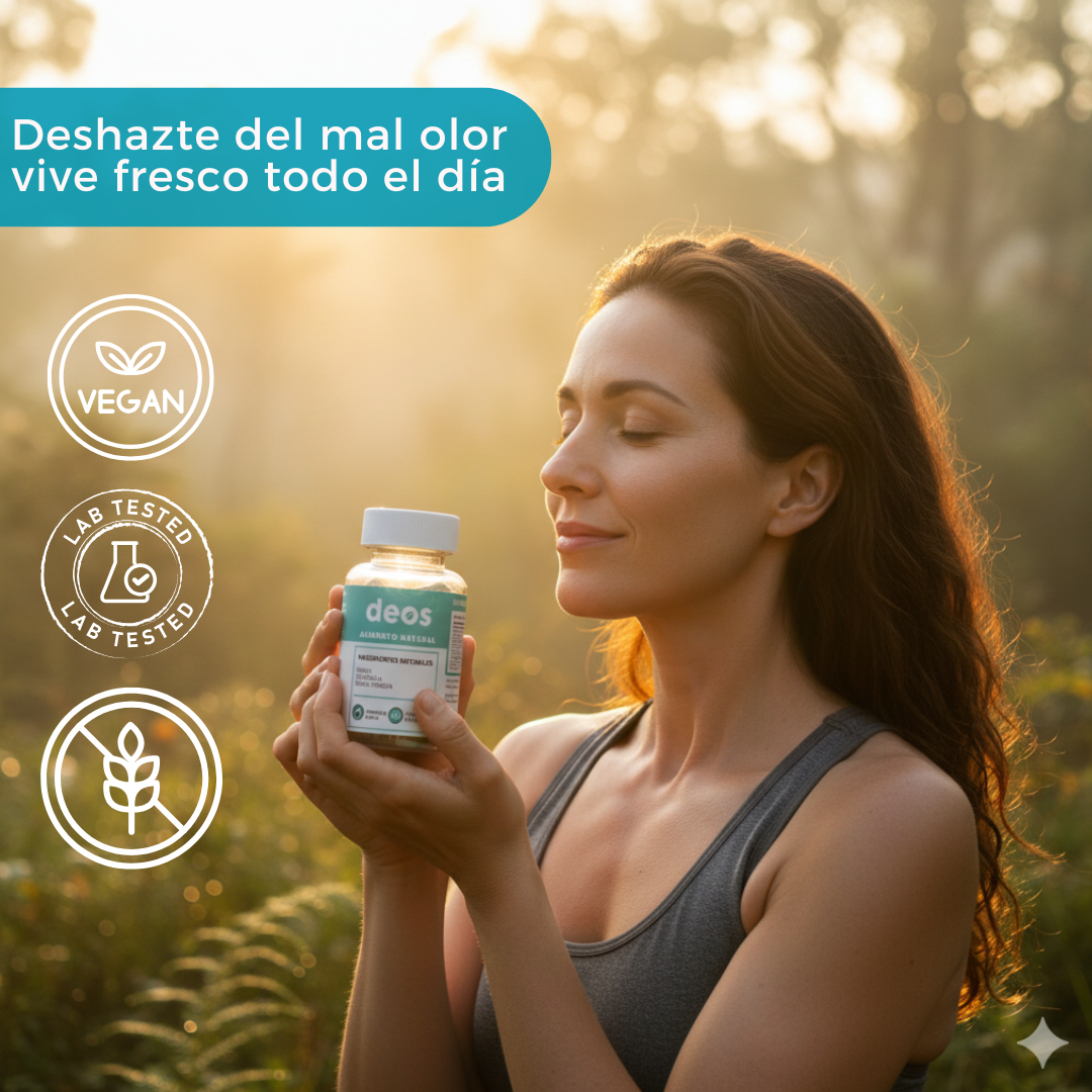 DEOS™ - 30 Cápsulas Naturales - Frescura interior y confianza todo el día