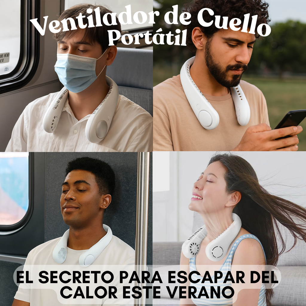 Ventilador de Cuello Portátil💨🍃 Disfruta alivio inmediato del calor, estés donde estés🌬️